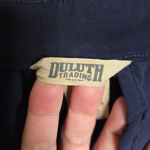 Duluth Trading Co. Workday Warrior Chino Wide Leg Crop Pants Navy Blue 10 Reg - Picture 10 of 12